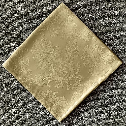 SASTYBALE Jacquard Cloth Napkins Square 20 x 20 Inch Sets of 4, Gold - color: Gold, size: 20" x 20" (Set of 4)