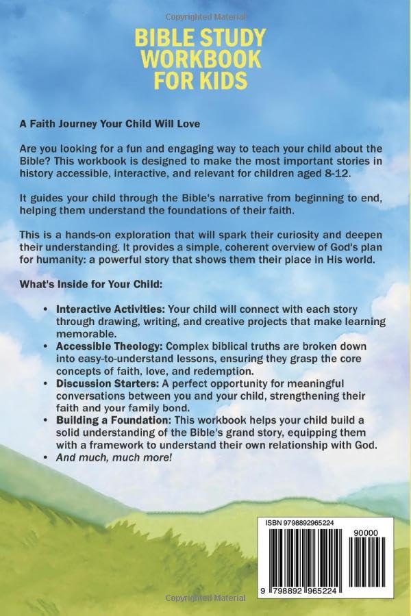 Bible Study Workbook for Kids: Fun Activities and Simple Lessons to Grow Christian Faith Every Day (Christianity for Children)