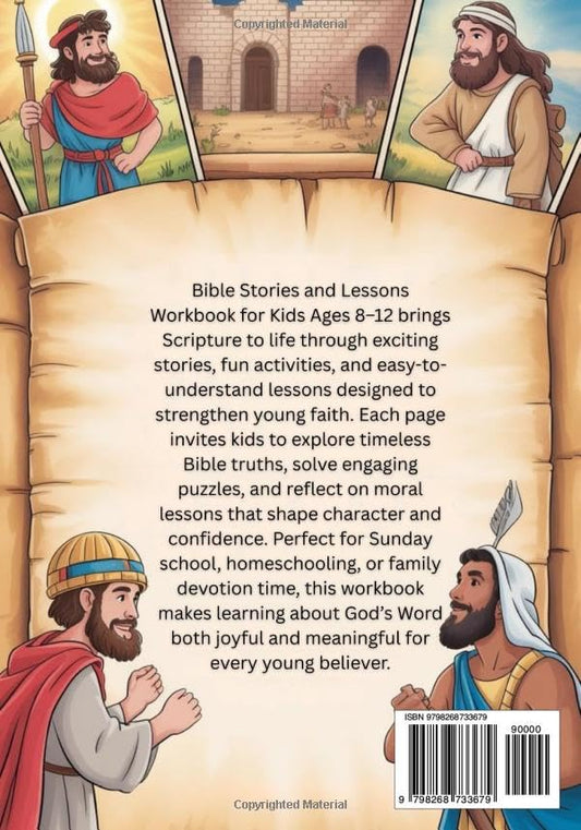 Bible Stories and Lessons Workbook for Kids Ages 8-12: Sunday school made easy and fun activities for young learners