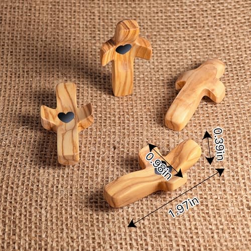 Cross Fidget Wood, Encouragement Gift, Olive Wooden Cross for Clinging and Praying, Pocket Religious Gift for Children and Adults(Olive 1pcs) - color: Olive Wood