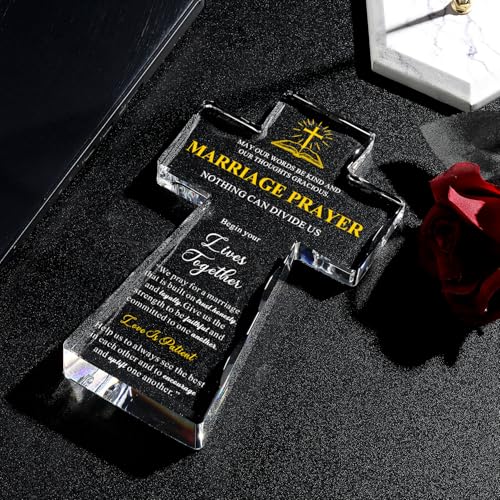 Wedding Gifts for Newlyweds Couples-Religious Marriage Prayer - size: 4.3x7 in - Cross
