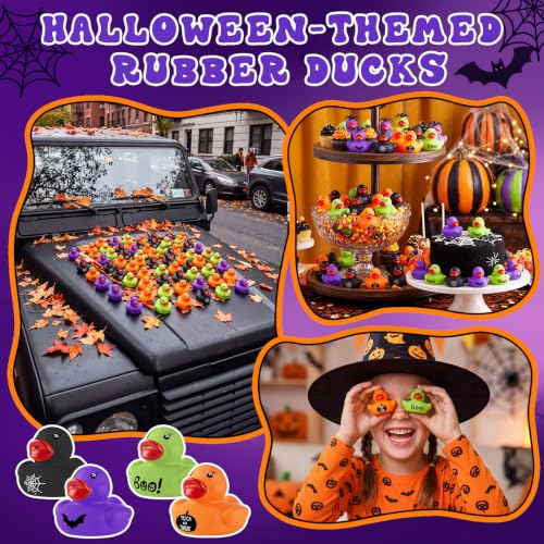 Gejoy 200 Pcs Halloween Mini Rubber Ducks Bulk - style: Halloween