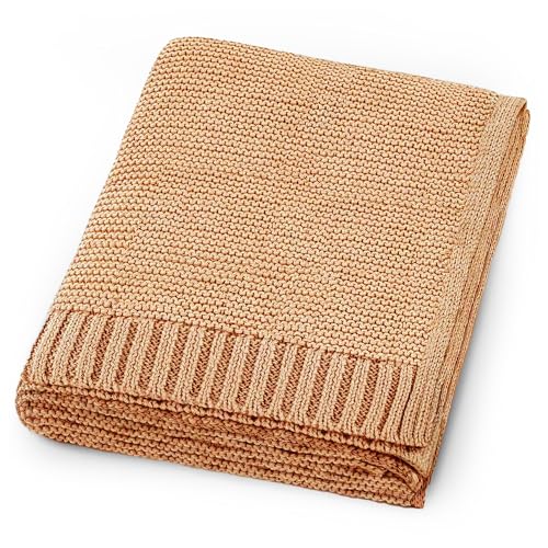 Organic Baby Blanket – 100% Organic Cotton | Ultra-Soft Breathable Newborn Receiving Blanket | Hypoallergenic, Chemical-Free | Unisex Baby Gift | 30x40 Inches (Camel) - color: Camel