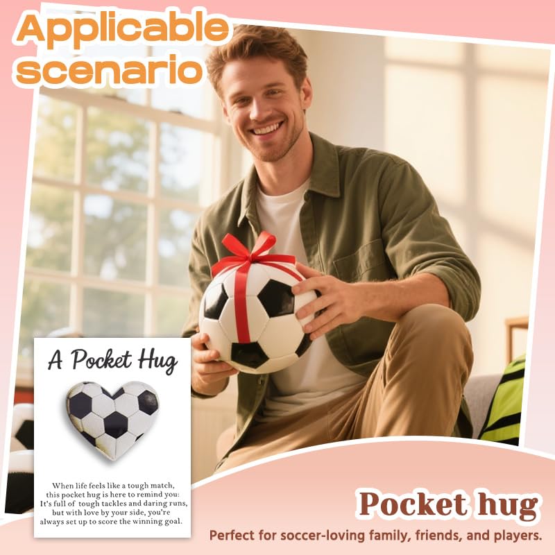 Inspirational Soccer Heart Pocket Hug Token for Soccer Player Hugs Token - color: Soccer