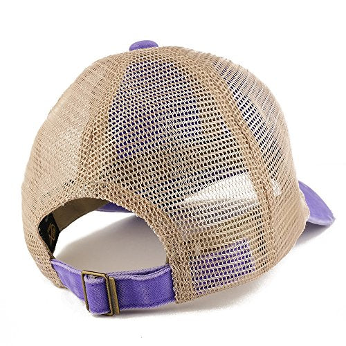 Trendy Apparel Shop Psalm 23 Frayed Bill Trucker Mesh Back Cap - color: Purple