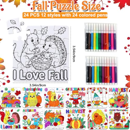 Fall Thanksgiving Arts & Crafts for Kids Autumn Activities DIY Puzzle Kit - color: Fall Thanksgiving A Colorful