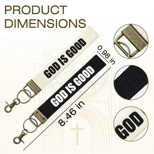 God Wristlet Keychain Lanyard Inspirational Faith Wrist Strap for Women Men Christmas Birthday Gifts for Boys Girls - color: God is Good