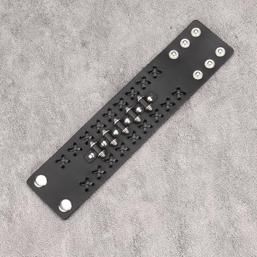 Jeilwiy Punk Rock Gothic Black Rivet Leather Spiked Necklace Collar Neckband Leather Choker Necklace for Women Mom Gifts Adjustable - color: 05 Leather Cuff Bracelet Black