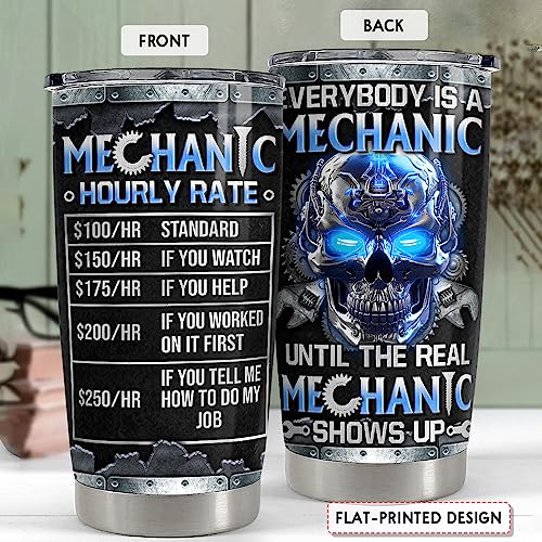 Mechanic Gifts, 20oz Stainless Steel Insulated Tumbler - Coffee Travel Mug Gifts for Mechanics, Birthday, Christmas - color: Mechanic