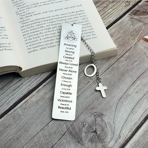 Bible Bookmark for Women Book Lovers Christian Gifts Accessories (Silver-O) - style: SILVER-O