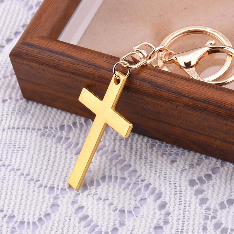YALLNASL Cross Purse Charm for Handbag Purse Cross Keychain Accessories for Women Men Religious Christian Birthday Gift Ideas - color: Gold