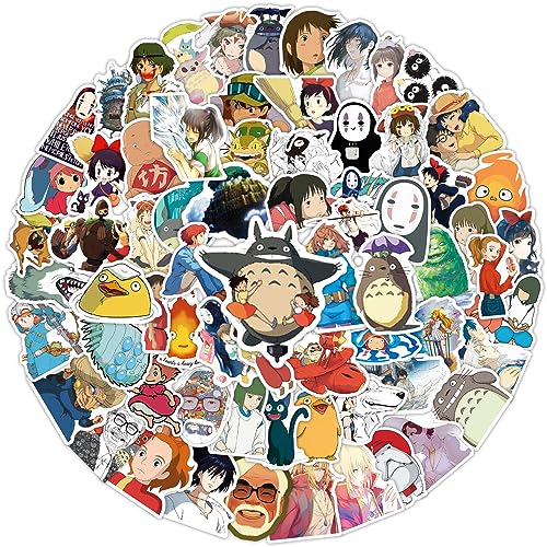 Anime Miyazaki Hayao Stickers Mixed Pack,100pcs Studio Ghibl Anime Vinyl Movie Stickers for Water Bottle, Phone,Hard Hat,Skateboard, Scrapbooking Party Favors & Gifts for Adults Teens - color: Anime