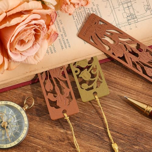 icceemee 2pcs Wooden Bookmarks with Iris & Bluebell Floral Design - Nature Themed Book Markers for Women, Men, Readers - Unique Gift for Book Lovers - style: Iris & Bluebell