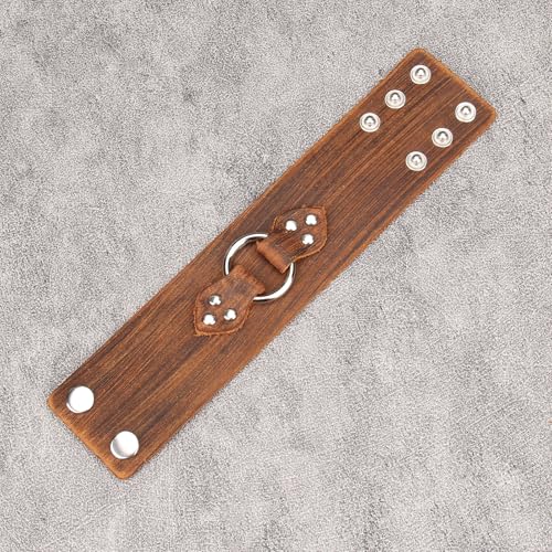 Jeilwiy Punk Rock Gothic Black Rivet Leather Spiked Necklace Collar Neckband Leather Choker Necklace for Women Mom Gifts Adjustable - color: 08 Leather Cuff Bracelet Brown