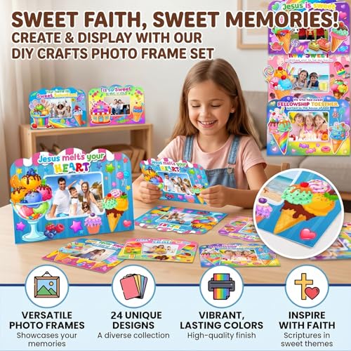 Sunday School Crafts for Kids - DIY Ice Cream Stickers Picture Frame Kits