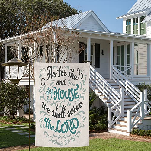 Garden Flag Quote Small Yard Flag 12X18 Inch Fade Resistant Double Sided Vertical Great For Holiday Outdoor Decoration As For Me And My House We Shall Serve Hope Faith Pray