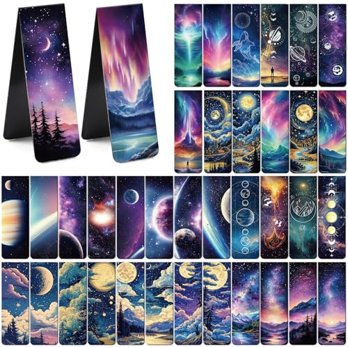 Fantasy Magnetic Bookmarks Gifts - 48 Pcs Unique Starry Night - style: Starry Sky