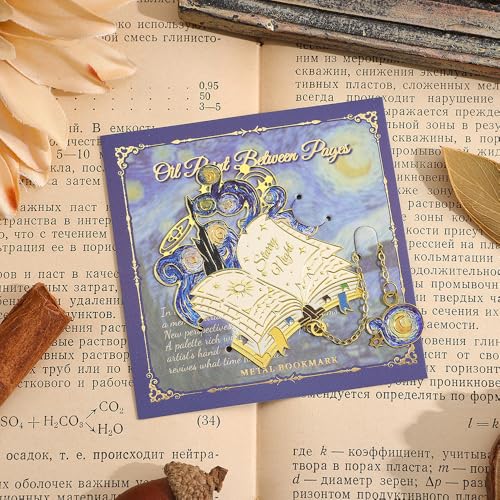 icceemee 4pcs Metal Oil Painting Theme Bookmarks with Bookmarks for Women, Writers, Readers Durable Book Markers Book Accessories Unique Gifts for Men, Women - style: Oil Painting Themes