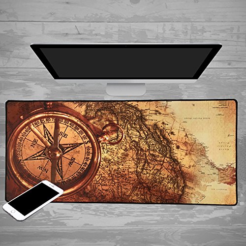 XXL Professional Large Mouse Pad& Computer Game Mouse Mat (35.4x15.7x0.1IN, Compass) - color: Compass, size: 35.4L x 15.7W inches