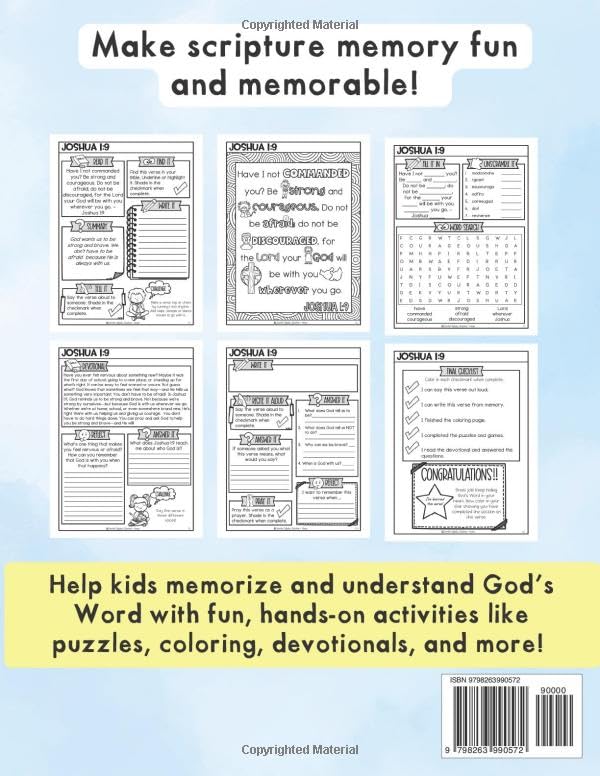 Bible Verse Workbook for Kids Ages 8-12: 20 Key Scriptures to Learn, Read, Color, and Remember (Volume 1)