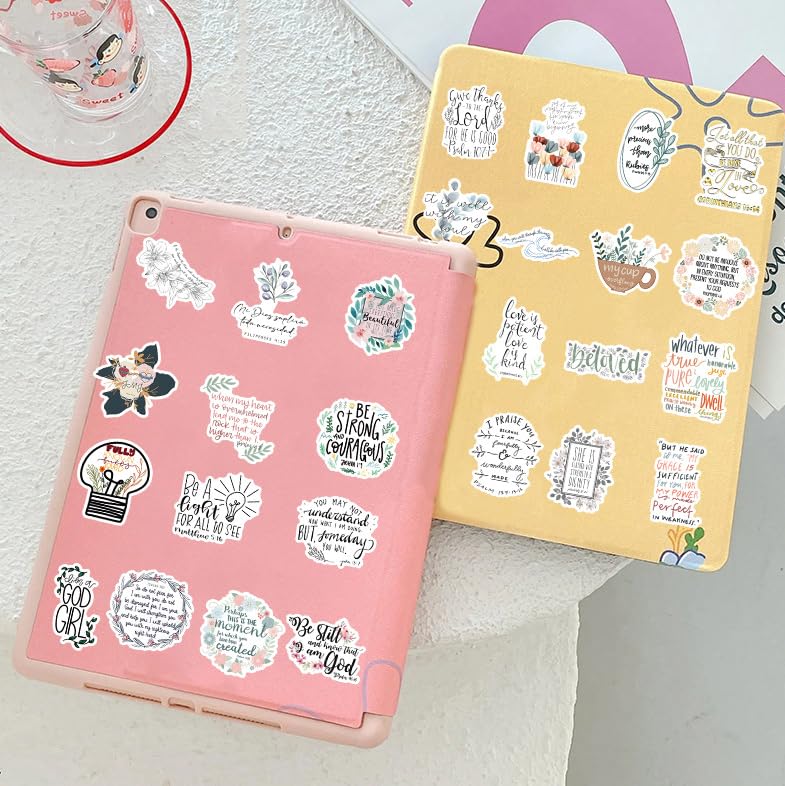 100 Pcs Bible Verse Stickers Inspired Christian Stickers for Adults Faith Jesus Bible Religious Vinyl Waterproof Stickes for Water Bottles Laptops Phone Luggage Guitar - color: Bible Verse