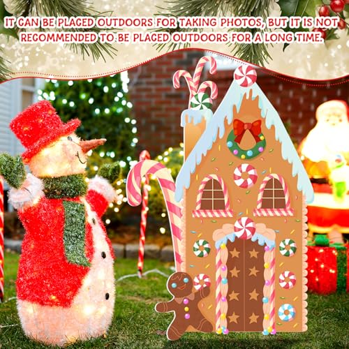 Teling Christmas Gingerbread House Photo Booth Props, 43.3 x 37.4 Inch - style: Gingerbread House