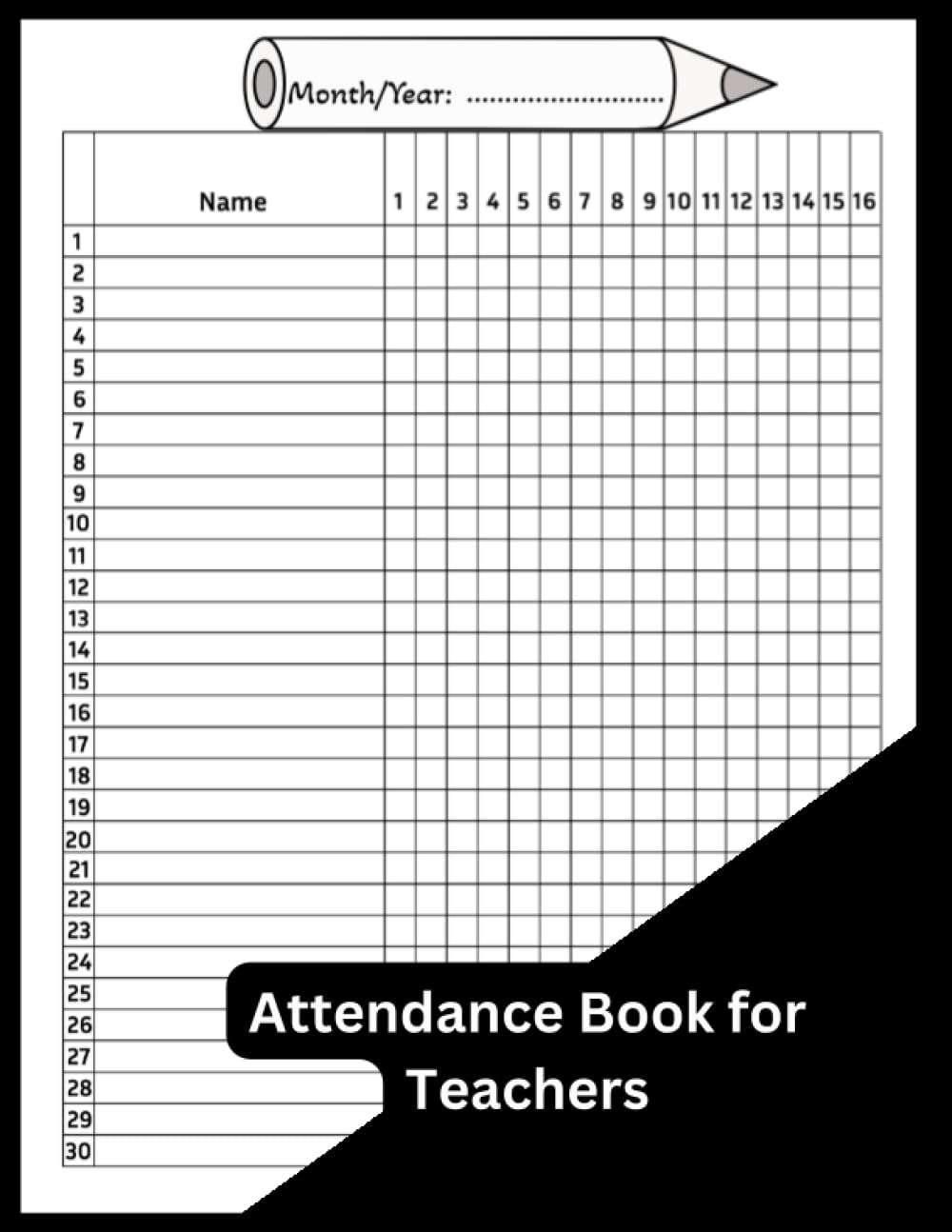 Attendance Book for Teachers: Simple Record Book and Tracker- 120 Pages (8.5" x 11" Inches) large print Attendance Tracking Chart for Teachers, Employees, and Staff