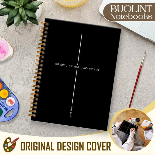 Christian Prayer Journal Gift for Women Men 5.5x8.3in - color: Black