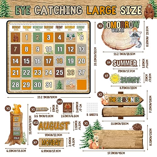 Cholemy 85 Pcs Calendar Bulletin Board Set with Numbers, Woodland - style: Woodland