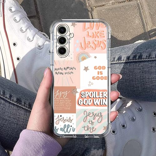 Boho Jesus Collage Case for Samsung Galaxy S26,Christian Quote Bible Verse Collage,Trendy Soft TPU Bumper Phone Cover,S26 - color: Boho Jesus Collage