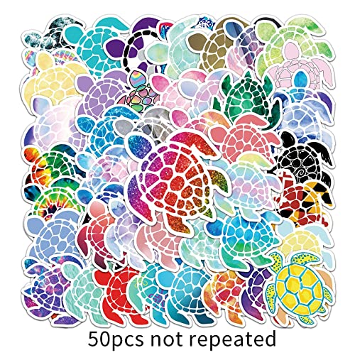 50pcs Sea Turtle Stickers - Waterproof Vinyl Suitable for Water Bottles, Cups, Laptops, Rollers, Diaries, Scrapbooks, Bikes, Skateboards, Luggage - color: Sea Turtle Theme Stickers