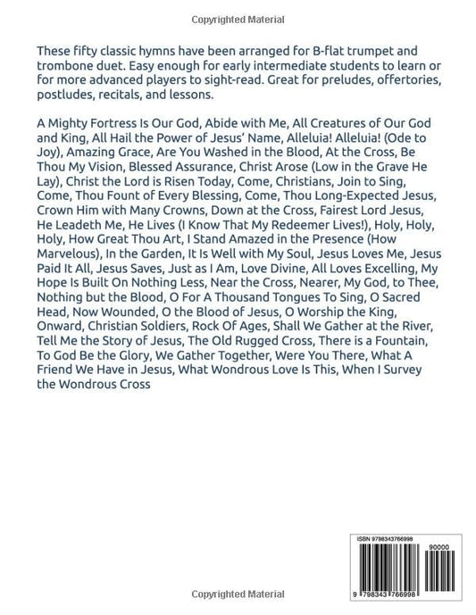 50 Greatest Hymns for Trumpet and Trombone Duet