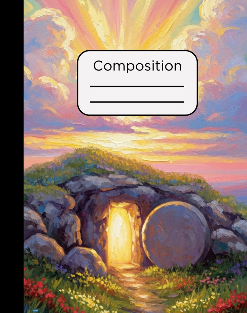 Composition Notebook: Empty Tomb Christian Jesus Painting Design with 120 Pages, College Ruled, 7.5 x 9.5