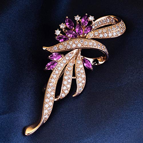 Merdia Created Crystal Brooch Fancy Vintage Style Flower Brooch Pin for Women, girls, ladies with Blue/Purple Created Crystal | Vintage Fashion | Brooches and Pins for Women | Ladies Jewelry - color: 3Pcs Purple