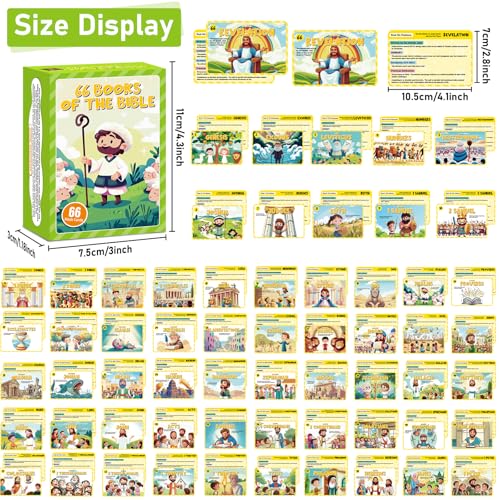 66 Books of The Bible Flash Cards Memory Verse Flashcards with Summary Figures Practical Application Christian Learning Tools for Sunday School, Homeschool, Bible Study, Teaching & Deep Understanding