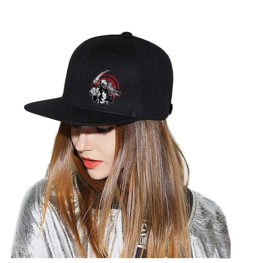 Death Skull Classic Snapback Hats for Men Flat Bill Hats for Women Snapback Snap Backpack Black Trucker Dad Baseball Cap - color: Black2