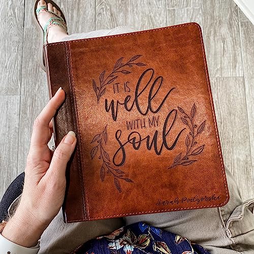 ESV Journaling Study Bible | Personalized with Name | Custom Design Hand Lettered and Laser Engraved | Gift for Birthday, Baptism, Graduation, Wedding...