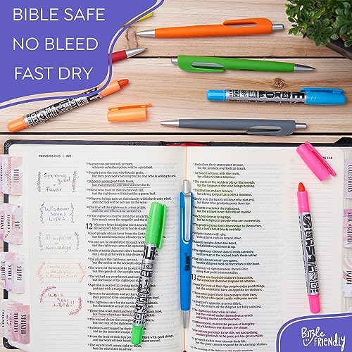 BLIEVE - Aesthetic Highlighters and Gel Pens With Soft Ink and Chisel Tip, Bible Highlighters and Pens No Bleed, Dry Fast Easy to Hold, for Bible Journaling Planner School Supplies (COLORFUL) - color: Vibrant 10pcs