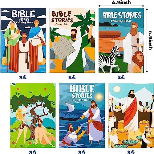 Haooryx Christian Bible Story DIY Coloring Book Mini Booklet Craft for Kids