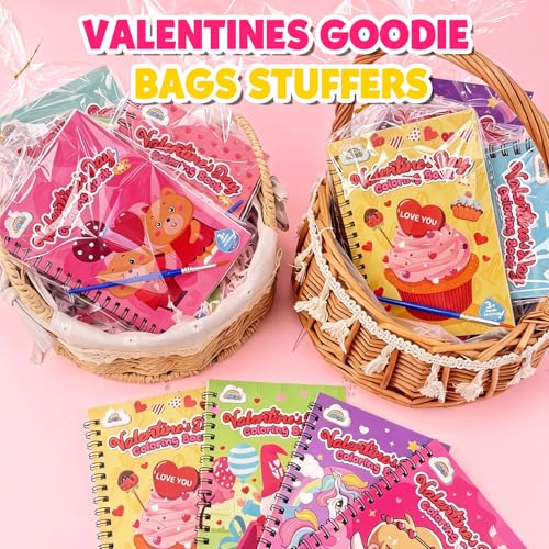 ZMLM 24 Pack Valentines Coloring Books - Birthday Party Favors for Kids 4-8 - style: Valentines