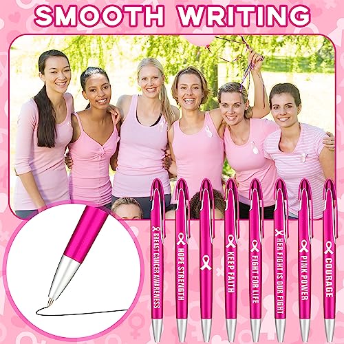 Lincia 100 Pcs Breast Cancer Awareness Ballpoint Pens Bulk, black Ink - style: Breast Cancer Awareness