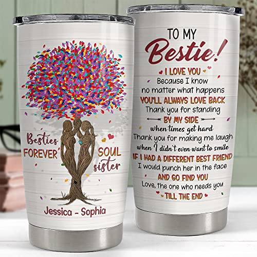 SANDJEST Personalized Best Friends Tumbler Soul Sister 20oz 30oz Tumblers with Lid Gift for Women Girl Best Friends Besties Soul Sisters Christmas Birthday - color: Best Friend
