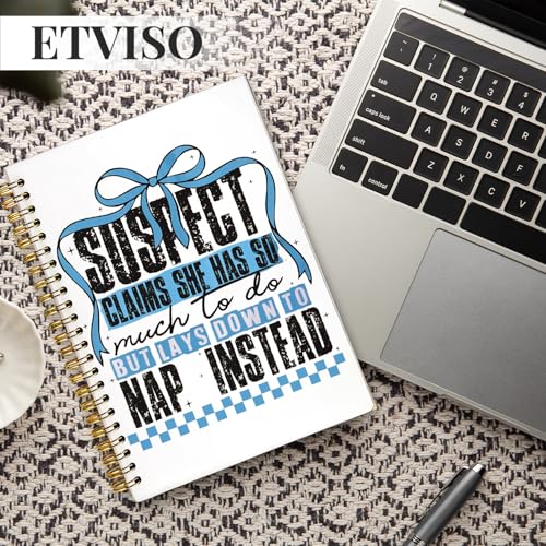 Retro Coquette Blue Bow Notebook, Trendy Preppy Checkered Journal, Preppy Aesthetic Notebooks for Women, Suspect Claims She Has So Much to Do Hardcover Spiral Notebooks 5.5x8.3 Inch - color: 05-Bible(01-blue)