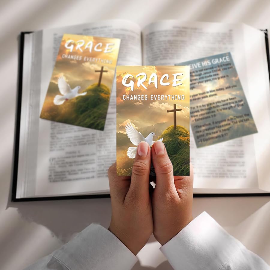 200 Pcs Christian Inspirational Cards Grace Changes Everything – Double-Sided Bible Verse Encouragement Cards, Faith Message Cards for Gifts, Prayer, Church Outreach, Daily Devotion