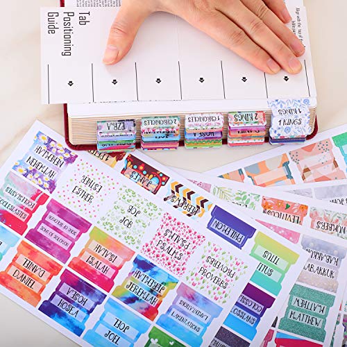 Catholic Bible Tabs, Floral Glitter Watercolor Golden Hearts - 90 Tabs (73 Dividers for OT/NT, 17 Blank Pink) - color: Pink-catholic