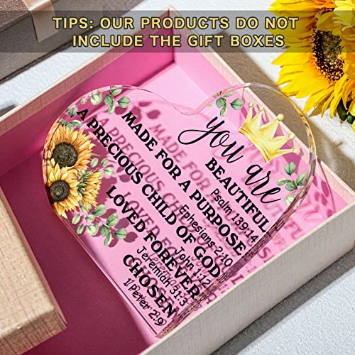 Gerrii Christian Gifts for Women Bible Verse Plaque, Sunflower - style: Sunflower