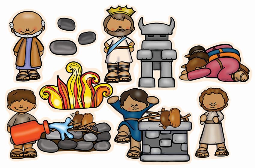 Elijah & Baal Felt Figures for Bible Flannel Board Stories Old Testament Story