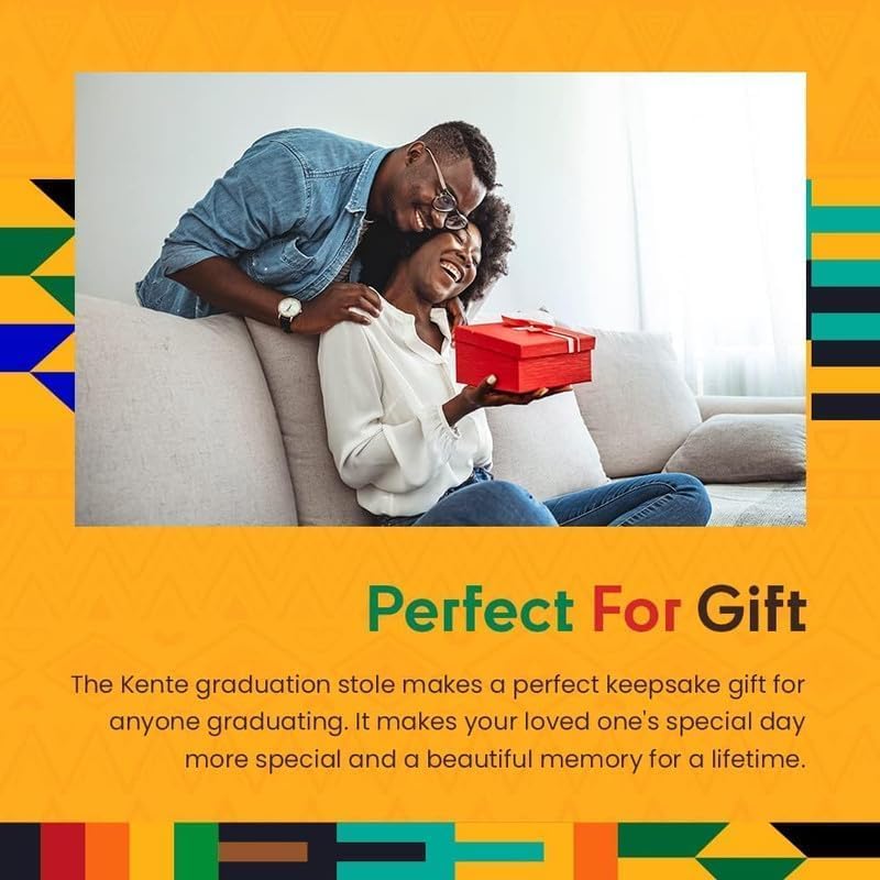 Kwabla's Kente Graduation Stole Class of 2026 | Celebrate Culture with the African Graduation Stole - color: Educated Black Man Class of 2026