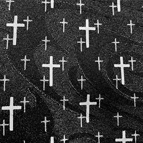 Jacquard Polyester Hand-Printed Christian Ties for Men | Church Business Formal Wedding Mens Neck Ties - color: Black