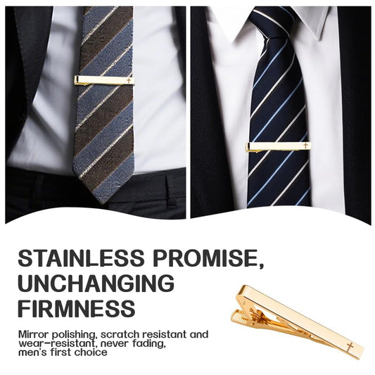 Christian Gifts Cross Tie Clips for Men Baptism Gifts for Pastor Appreciation Gift for Priest Minister Religious Gift - color: jia2
